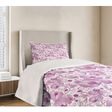 Ornate Floral Curly Leaf Bedspread Set