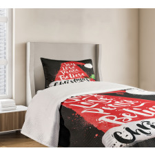 Xmas Hat with Lettering Bedspread Set