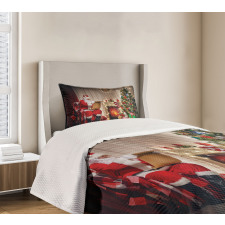 Santa Reading Letter Home Bedspread Set