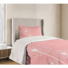 Sketch Style Flowers Bedspread Set