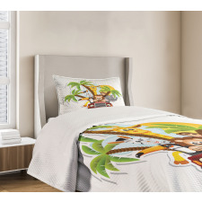 Zebra Toucan Lion Elephant Bedspread Set