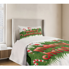 Candy Canes Garland Bedspread Set