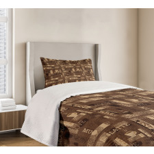 Cafeteria Typography Bedspread Set