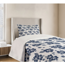 Monochrome Flower Art Bedspread Set