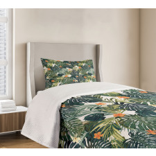 Colorful Polynesia Plant Bedspread Set