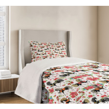 Abstract Floral Stallion Bedspread Set