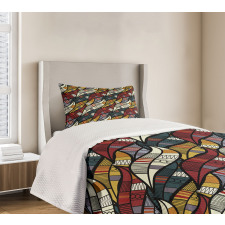 Circles Chevrons Lines Bedspread Set