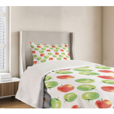 Watercolor Fruit Pattern Bedspread Set
