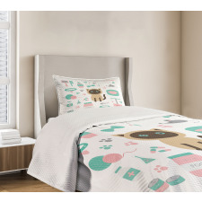 Cartoon Domestic Siamese Bedspread Set
