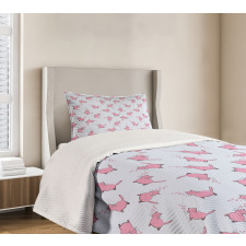 Romantic Pink Kittens Bedspread Set