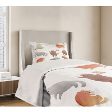 Watercolor Kitties Pet Bedspread Set