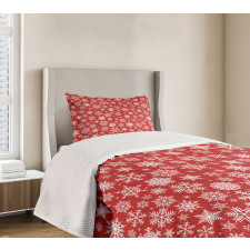 Various Snowflakes Winter Bedspread Set