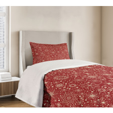 Filigree Style Snowflakes Bedspread Set