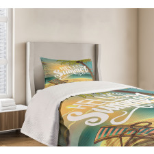 Chair Under Palm Trees Bedspread Set