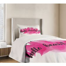 Words on Pink Bedspread Set