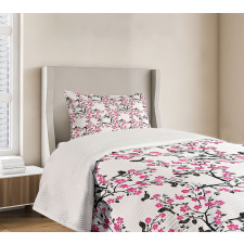 Sakura Tree Bird Bedspread Set