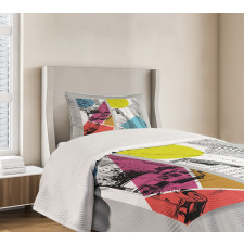 Urban Illustration Trucks Bedspread Set