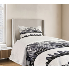 Long Buildings Skyline Bedspread Set