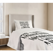 Optimism Slogan Bedspread Set