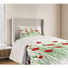 Flowers on a Rural Field Bedspread Set