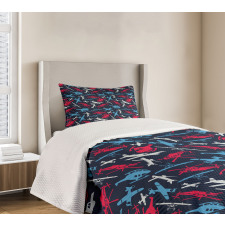 Airships Helicopters Bedspread Set