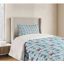 Aircrafts Sky Diving Bedspread Set