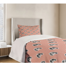 Beagle Puppy Squares Bedspread Set