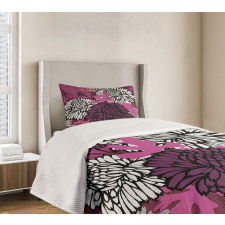 Large Floral Petals Bud Bedspread Set