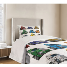 Colorful Transportation Bedspread Set