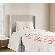 Stars Words Art Bedspread Set