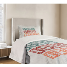 Happy Slogan Bedspread Set