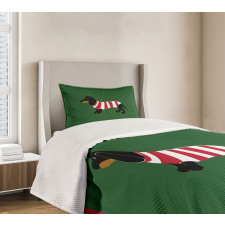 Canine Cartoon Dog Bedspread Set