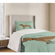 Detailed Puppy Design Bedspread Set