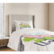 Pink Animal Cartoon Bedspread Set