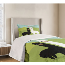 Animals in Love on Hill Bedspread Set