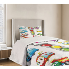 Cheerful Transportation Bedspread Set