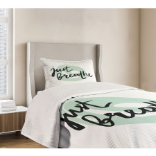 Modern Brush Words Bedspread Set