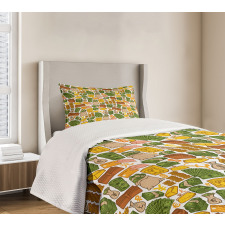 Colorful Pound Signs Bedspread Set