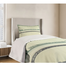 Dollar Bill Frame Pattern Bedspread Set