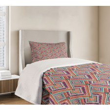 Colorful Rhombus Motif Bedspread Set