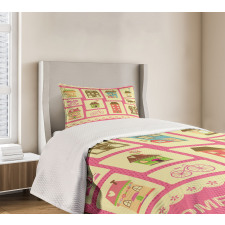 Retro Style Set Bedspread Set