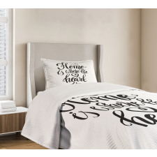 Monochrome Text Bedspread Set