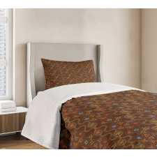 Curved Doodle Lines Bedspread Set