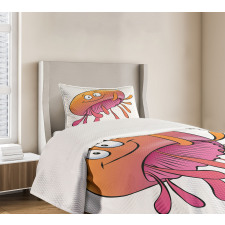 Funny Jellyfish Bedspread Set