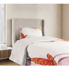 Abstract Floral Pink Bedspread Set