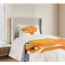 Happy Playful Goldfish Bedspread Set