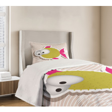 Comical Blowfish Huge Eyes Bedspread Set