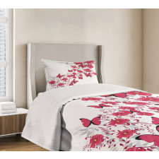 Flower Butterfly Bedspread Set