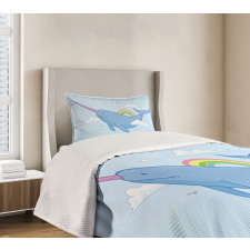 Flying Whale Bedspread Set