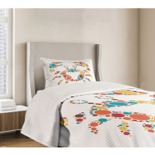 Colorful Dotted Shape Bedspread Set